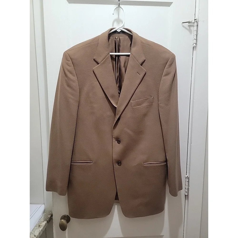 Arnold Brant Men's Brown 100% Cashmere Blazer Jacket 44LT.  Made In Canada